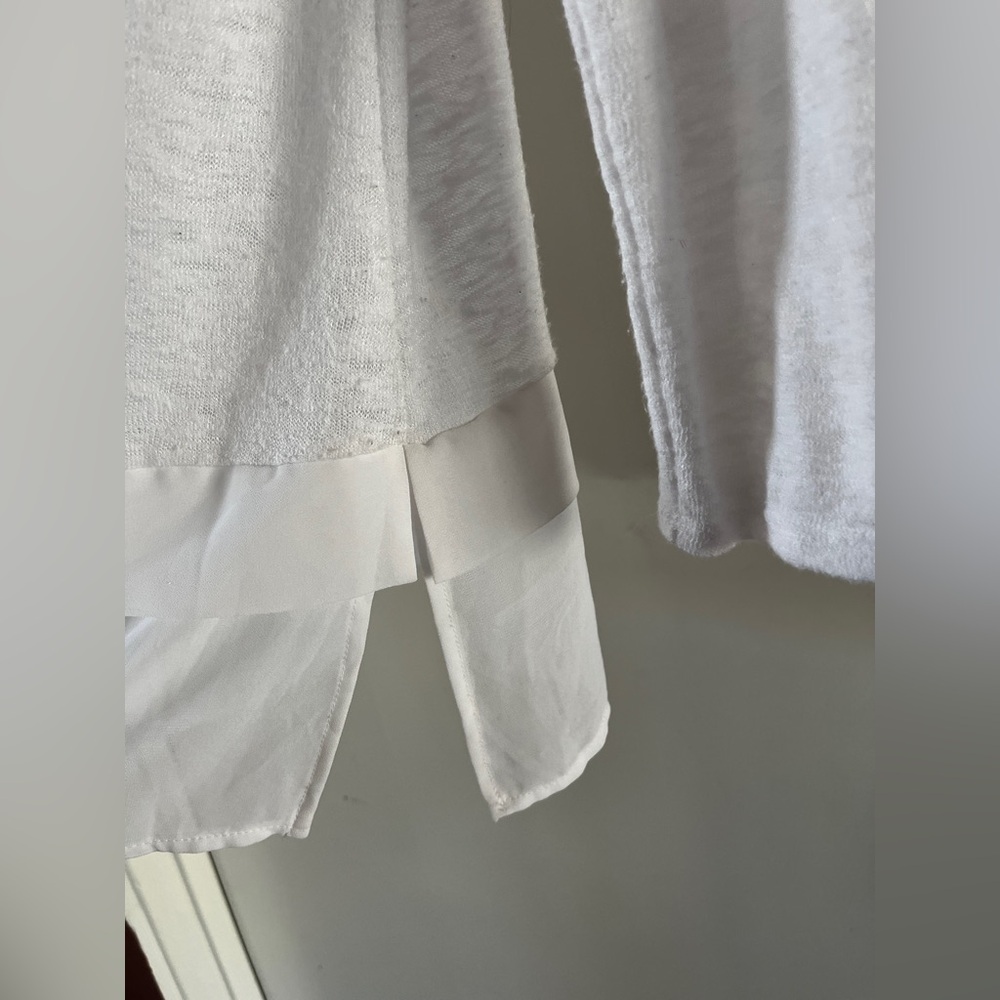 Alfani White Long Sleeve V-Neck Top, large - Picture 5 of 6